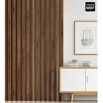 3D decorative slats, wooden strips for walls, ceiling, or partition wall (28x37 mm) (walnut)