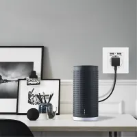 Gray EU wall socket with hidden security camera, CMOS, Wi-Fi, 1080p (Full-HD)