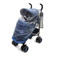 Gyermek babakocsi + esernyő, pohártartó és táska, kék színű