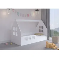 Otroška postelja hiška MIKI 160x80 + vzmetnica, bela