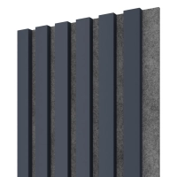 Dekoratív fa akusztikus falpanel, antracit színű, 30x275 cm