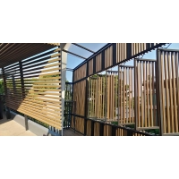 WPC louver slat FS-03A, sanded texture, LIGHT OAK, 50x50x2900 mm