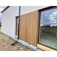 Fasadna obloga v roli, imitacija lesa, lamelle winchester, 260 cm x 18 cm x 0,3 cm (0,47 m²) [CLONE]