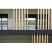 WPC louver slat FS-03A, sanded texture, LIGHT OAK, 50x50x2900 mm