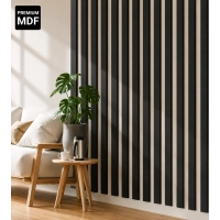 3D Lamella falburkolat, MDF (fekete) 16x28mm
