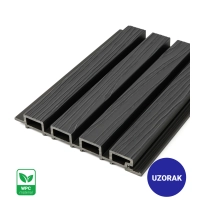 [UZORAK] Vanjski fasadni panel, WPC, 219x2900 mm, CRNA, tekstura drveta