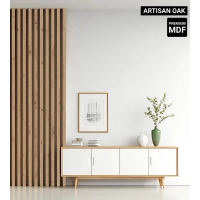 Wall decorative wooden 3D slats for partition walls (3x4 cm) (ash oak)