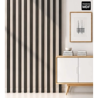 3D decorative slats, wooden strips for walls, ceiling, or partition wall (28x37 mm) (black)