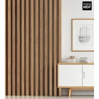 3D decorative slats, wooden strips for walls, ceiling, or partition wall (28x37 mm) (craft oak)