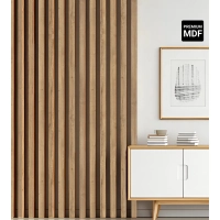 3D decorative slats, wooden strips for walls, ceiling, or partition wall (28x37 cm) (LIGHT OAK)