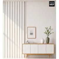 3D Lamella falburkolat, MDF (fehér) 30x40x2750 cm