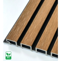 WPC homlokzati panel TEAK/FEKETE, KEFÉLT felület, 219x2900 mm, kétszínű (0,63 m²)