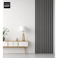 3D dekoratív lécek, fa lécek falakhoz, mennyezethez vagy válaszfalhoz (28x37 cm) (antracit)