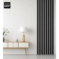 3D dekoratív lécek, fa lécek falakhoz, mennyezethez vagy válaszfalhoz (28x37 mm) (fekete)