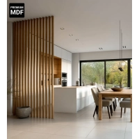 Decorative 3D wall wood slat, MDF, for wall or partition walls (28x60mm) (oak wotan)