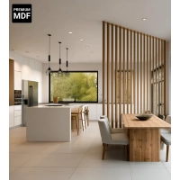 Decorative 3D wall wood slat, MDF, for wall or partition walls (28x60mm) (oak wotan)