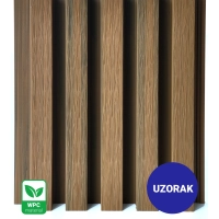 [UZORAK] WPC fasadni panel TEAK TWIX MINI, 5 letvica, 217x2900 mm, brušena tekstura