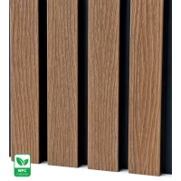 WPC homlokzati panel DARK TEAK/FEKETE, 219x2900 mm, hullámos textúra, half co-extrusion (0,63 m²)