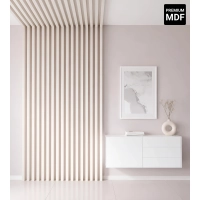 3D Lamella falburkolat, MDF (fehér) 16x28mm