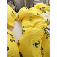 Bedding set 140x200, BUTTERFLY, 3 parts, rumena z metulji