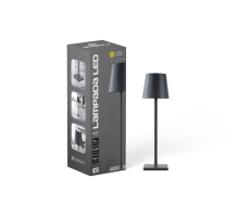 Brezžična namizna svetilka na baterije, SMART-J, LED, črna, ES1654A-2
