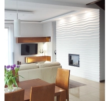 3D stenski paneli Choppy Wave, 80x100cm, mavec