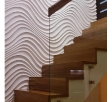 3D stenski paneli Choppy Curled, 80x100cm, mavec