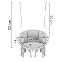 Vrtna gugalnica SPR0045, siva, do 150 kg