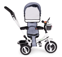 Otroški tricikel EcoToys, 3v1, siv