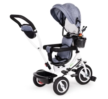 Otroški tricikel EcoToys, 3v1, siv