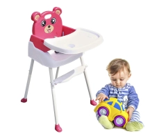 Baby high chair 2 in 1, pink, BEAR