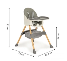 Baby high chair 2in1, gray, NOAH