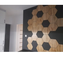 Stenski paneli MDF Hexagon hrast 30x26 cm