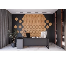 Stenski paneli MDF Hexagon hrast 30x26 cm