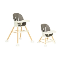 Baby high chair 2in1, light grey