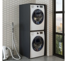 Cabinet for washer and dryer ECO, black, 176x67x65 cm