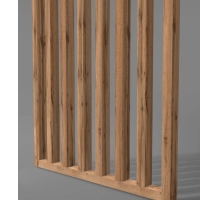 Wooden partition wall ready for assembly, oak wotan, 51cm (7 slats)