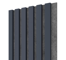 Dekoratív fa akusztikus falpanel, antracit színű, 30x275 cm