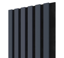 Dekoratív fa akusztikus falpanel, antracit színű, 30x275 cm