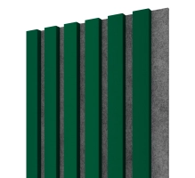 Bordázott dekoratív fa akusztikus falpanel, zöld színű, 30x275 cm