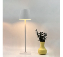 Stolna lampa za restorane, BIJELA, s baterijom, punjiva, 3600 mAh