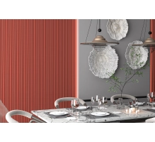 GRILL fali panel, tömör fa, vízálló, SÖTÉT PIROS, 118x2800 mm (0.40 m²)