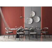 GRILL fali panel, tömör fa, vízálló, SÖTÉT PIROS, 118x2800 mm (0.40 m²)