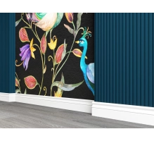 ZAOBLJEN stenski panel, masivni les, vodoodporen, TEMNO MODRO, 147x2750 mm (0.40 m²)