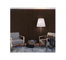 3D decorative slats, wooden strips for walls, ceiling, or partition wall (28x37 mm) (light walnut)