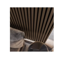3D decorative slats, wooden strips for walls, ceiling, or partition wall (28x37 mm) (light walnut)
