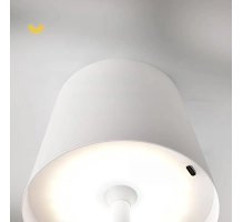 Stolna lampa za restorane, BIJELA, s baterijom, punjiva, 3600 mAh