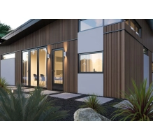 WPC homlokzati panel TEAK TWIX MINI, 5 lamella, 217x2900 mm, csiszolt felület