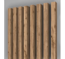 Decorative 3D wall wood slat, MDF, for wall or partition walls (3x4 cm) (oak wotan)