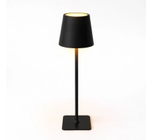 Stolna lampa za restorane, CRNA, s baterijom, punjiva, 3600 mAh